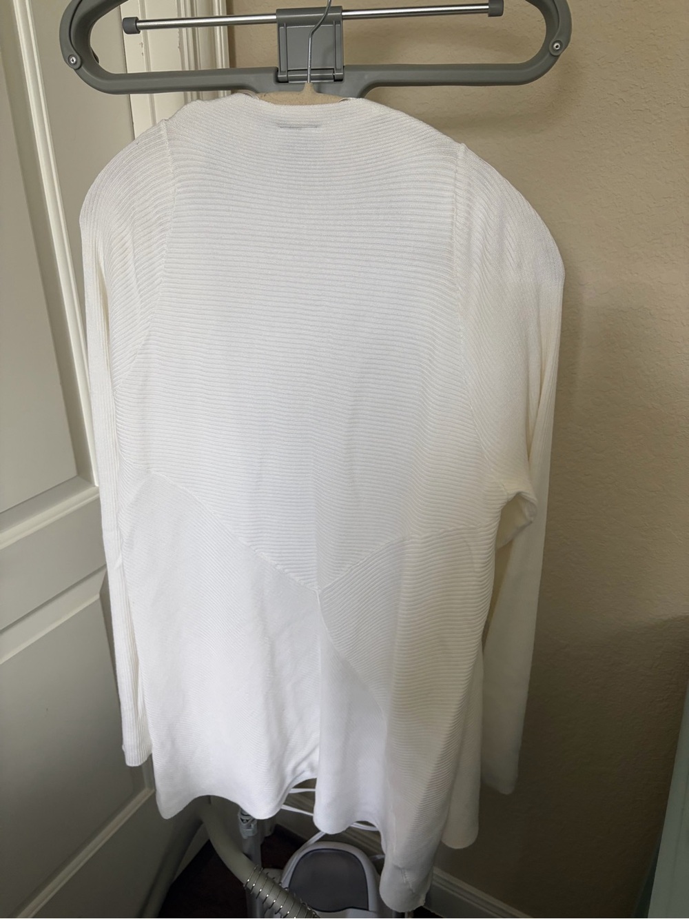 Worthington Cream Open-Front Ribbed Cardigan - Picture 3 of 4